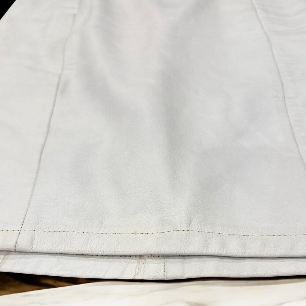 Vintage Wilson's Ivory Genuine Leather Mini Skirt Size 6 High Waist - Picture 7 of 10